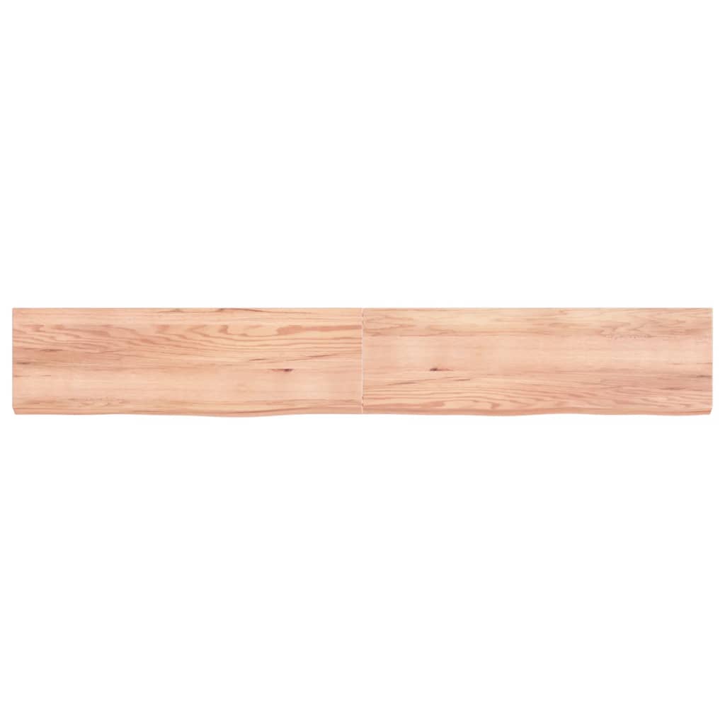 Wall Shelf Light Brown 200x30x(2-6) cm Treated Solid Wood Oak