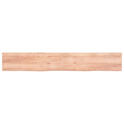 Wall Shelf Light Brown 200x30x(2-6) cm Treated Solid Wood Oak