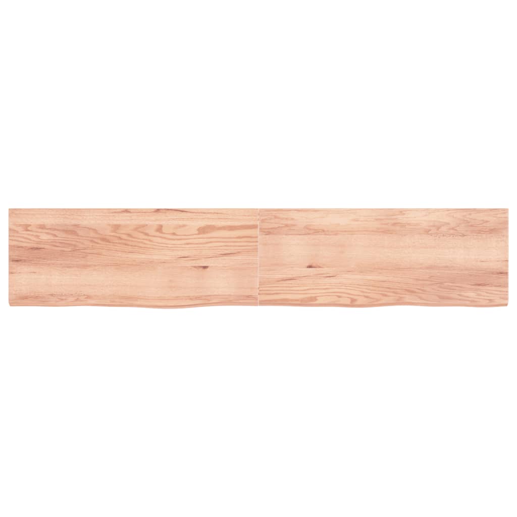 Wall Shelf Light Brown 200x40x(2-4) cm Treated Solid Wood Oak