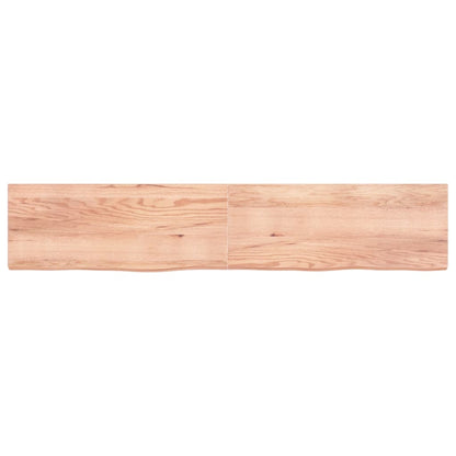 Wall Shelf Light Brown 200x40x(2-6) cm Treated Solid Wood Oak