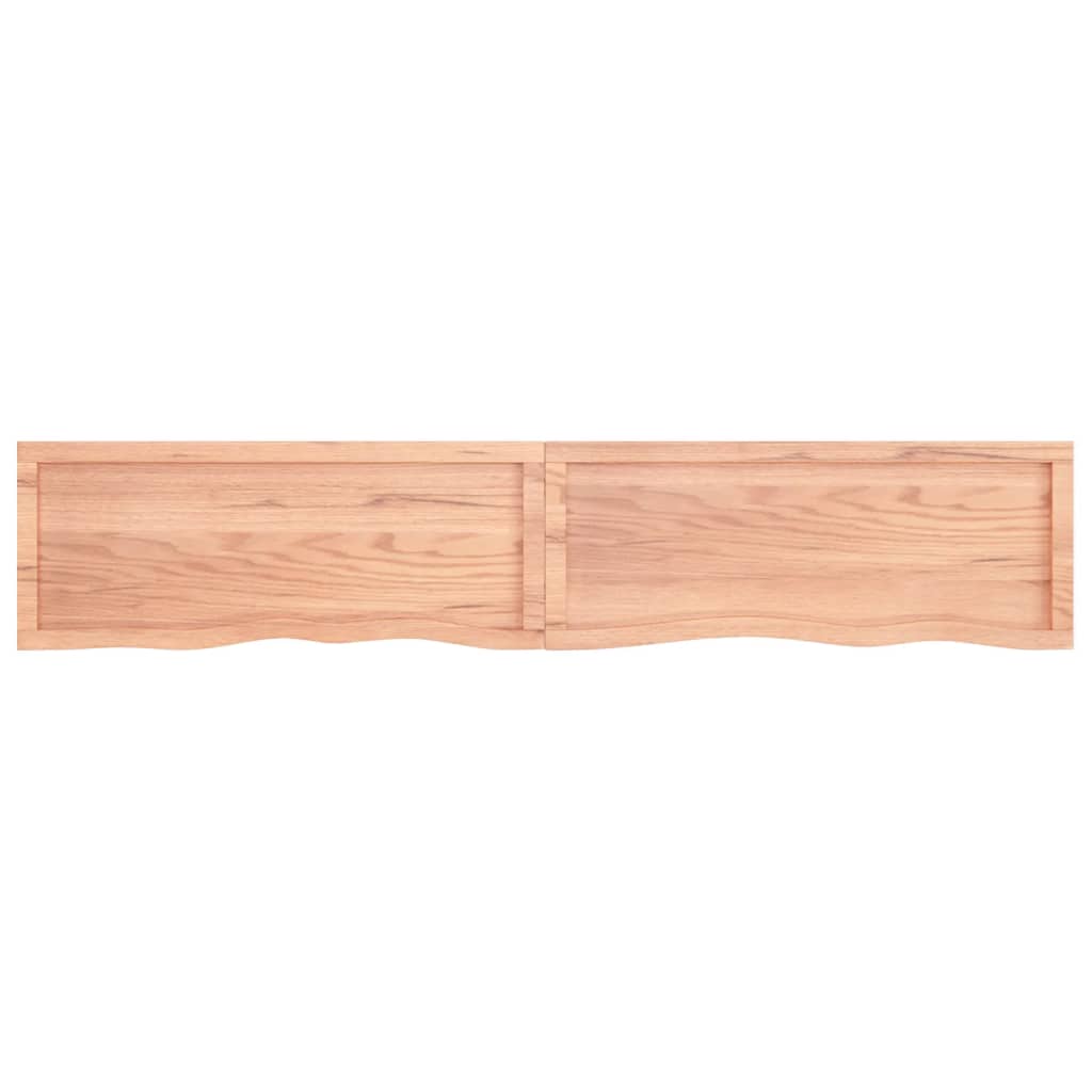 Wall Shelf Light Brown 200x40x(2-6) cm Treated Solid Wood Oak