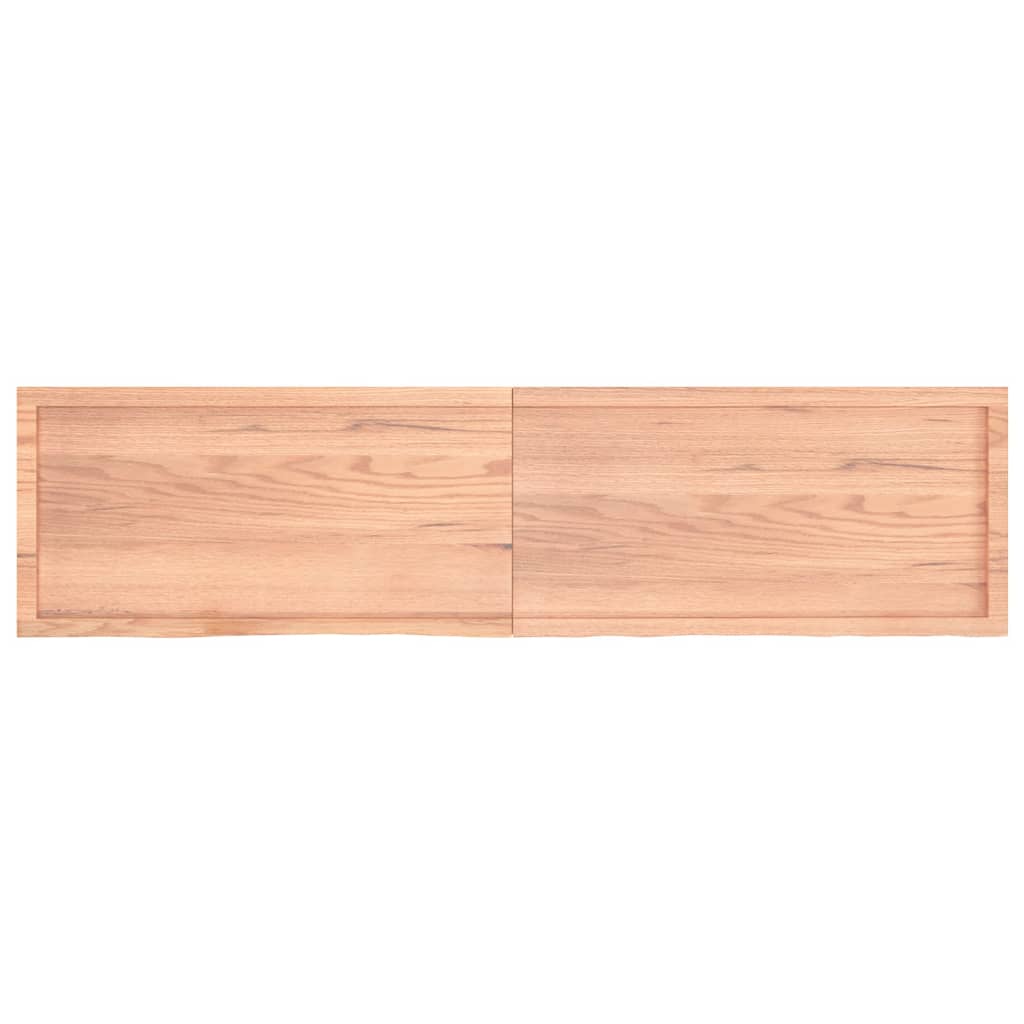 Wall Shelf Light Brown 200x50x(2-4) cm Treated Solid Wood Oak