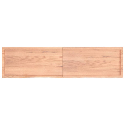 Wall Shelf Light Brown 200x50x(2-4) cm Treated Solid Wood Oak