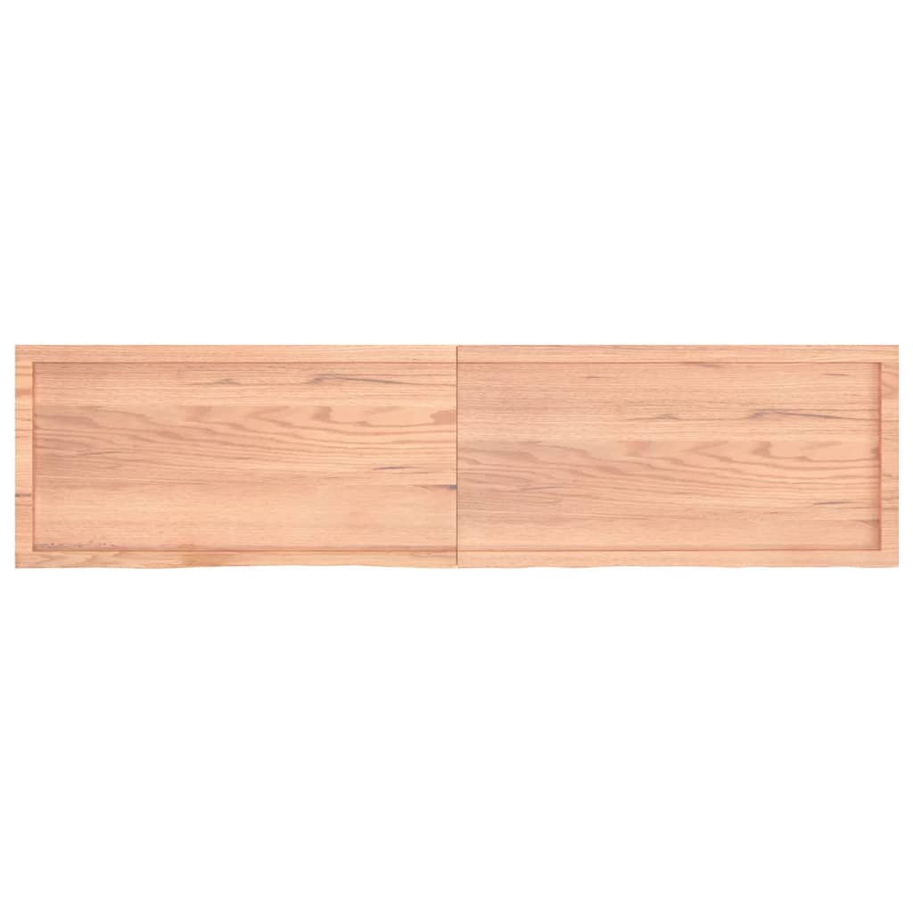 Wall Shelf Light Brown 200x50x(2-6) cm Treated Solid Wood Oak