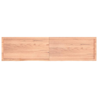 Wall Shelf Light Brown 200x50x(2-6) cm Treated Solid Wood Oak