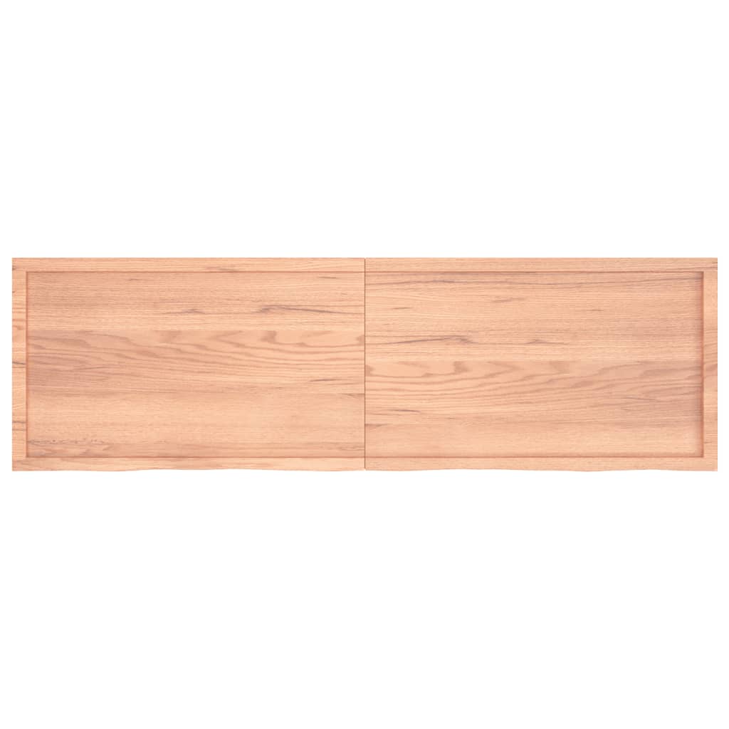 Wall Shelf Light Brown 200x60x(2-6) cm Treated Solid Wood Oak