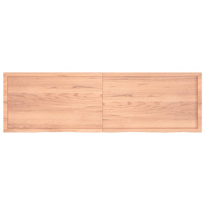 Wall Shelf Light Brown 200x60x(2-6) cm Treated Solid Wood Oak