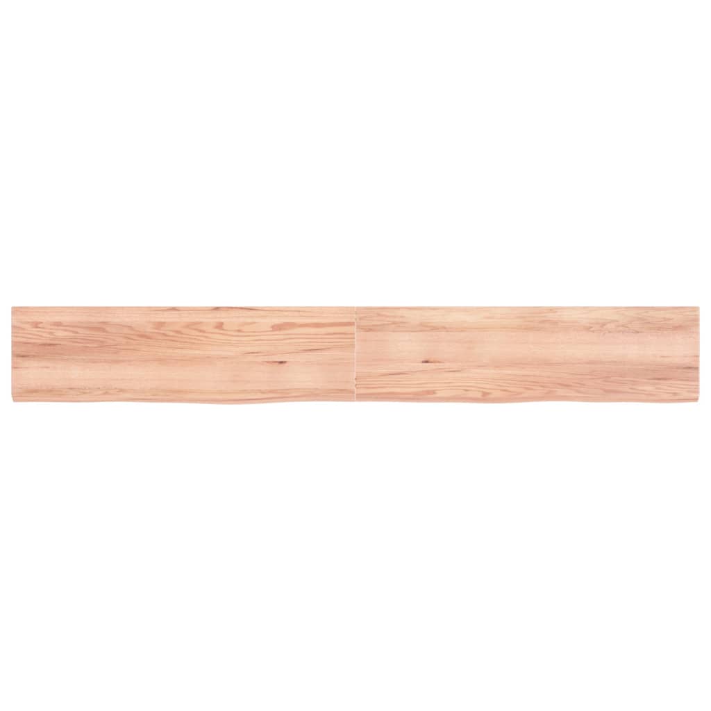 Wall Shelf Light Brown 220x30x(2-4) cm Treated Solid Wood Oak