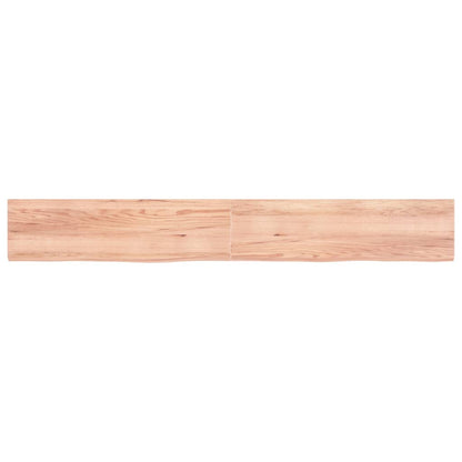 Wall Shelf Light Brown 220x30x(2-4) cm Treated Solid Wood Oak