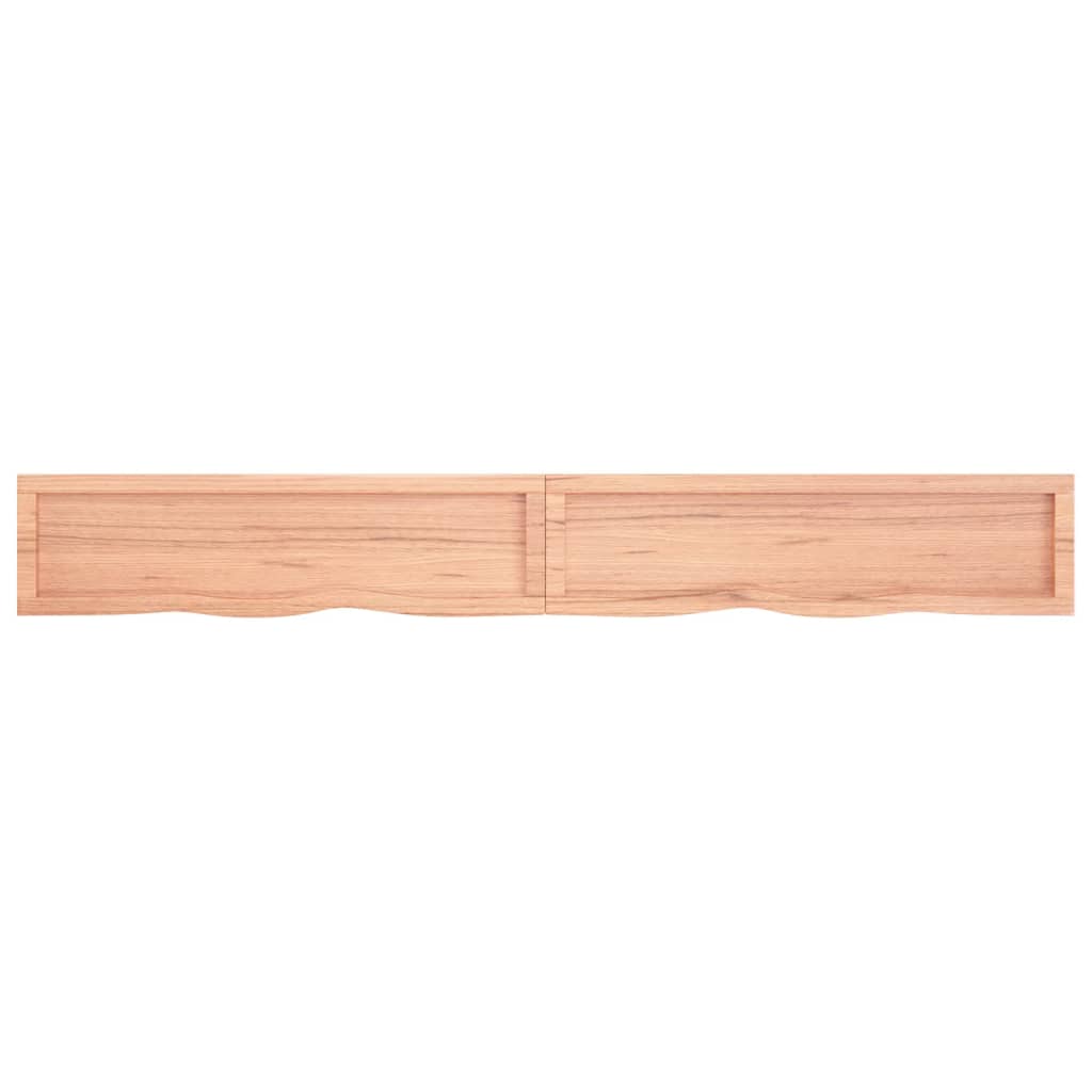 Wall Shelf Light Brown 220x30x(2-4) cm Treated Solid Wood Oak