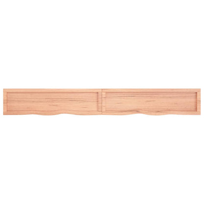 Wall Shelf Light Brown 220x30x(2-4) cm Treated Solid Wood Oak