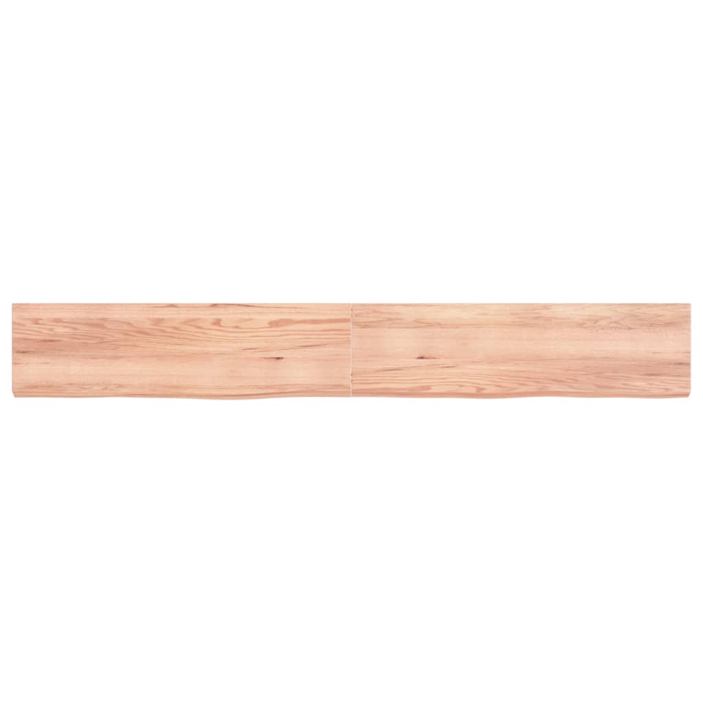 Wall Shelf Light Brown 220x30x(2-6) cm Treated Solid Wood Oak