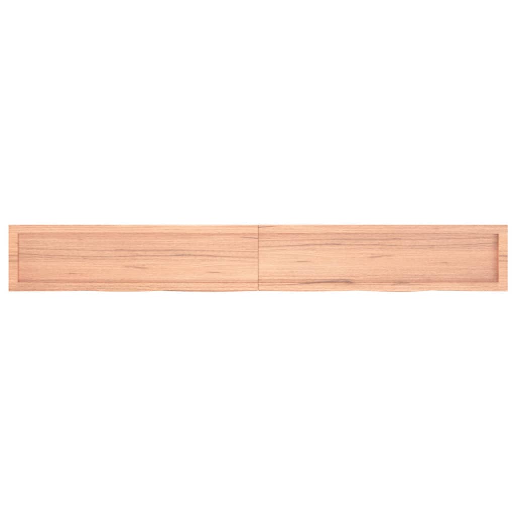 Wall Shelf Light Brown 220x30x(2-6) cm Treated Solid Wood Oak