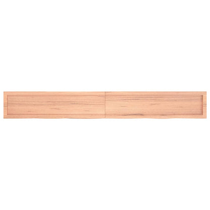 Wall Shelf Light Brown 220x30x(2-6) cm Treated Solid Wood Oak