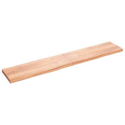 Wall Shelf Light Brown 220x40x(2-6) cm Treated Solid Wood Oak