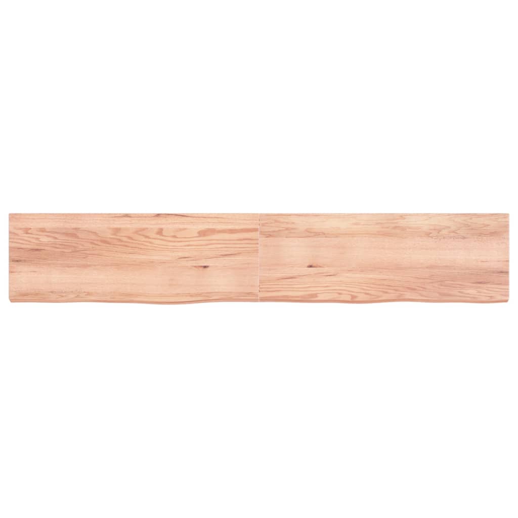 Wall Shelf Light Brown 220x40x(2-6) cm Treated Solid Wood Oak