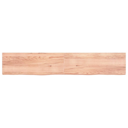 Wall Shelf Light Brown 220x40x(2-6) cm Treated Solid Wood Oak