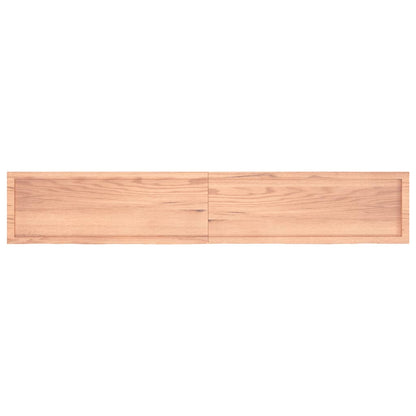 Wall Shelf Light Brown 220x40x(2-6) cm Treated Solid Wood Oak