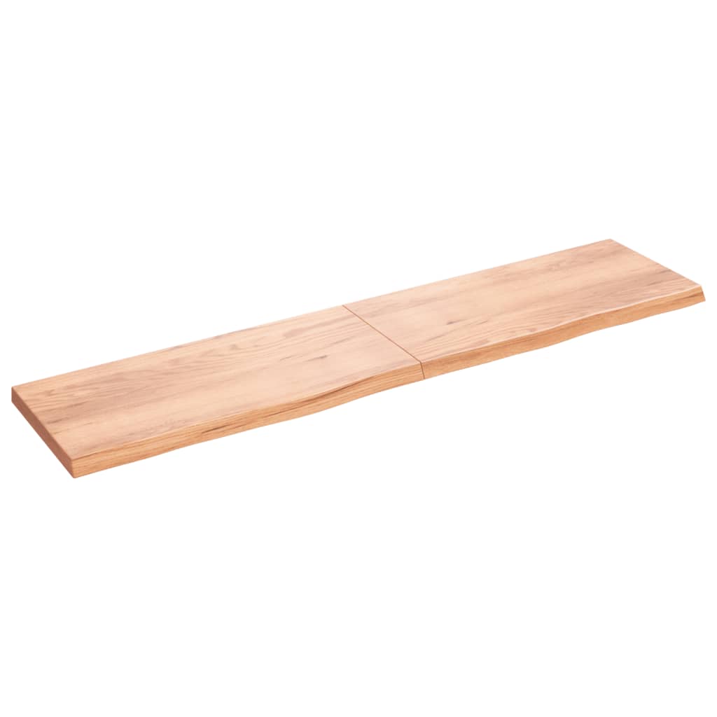 Wall Shelf Light Brown 220x50x(2-6) cm Treated Solid Wood Oak