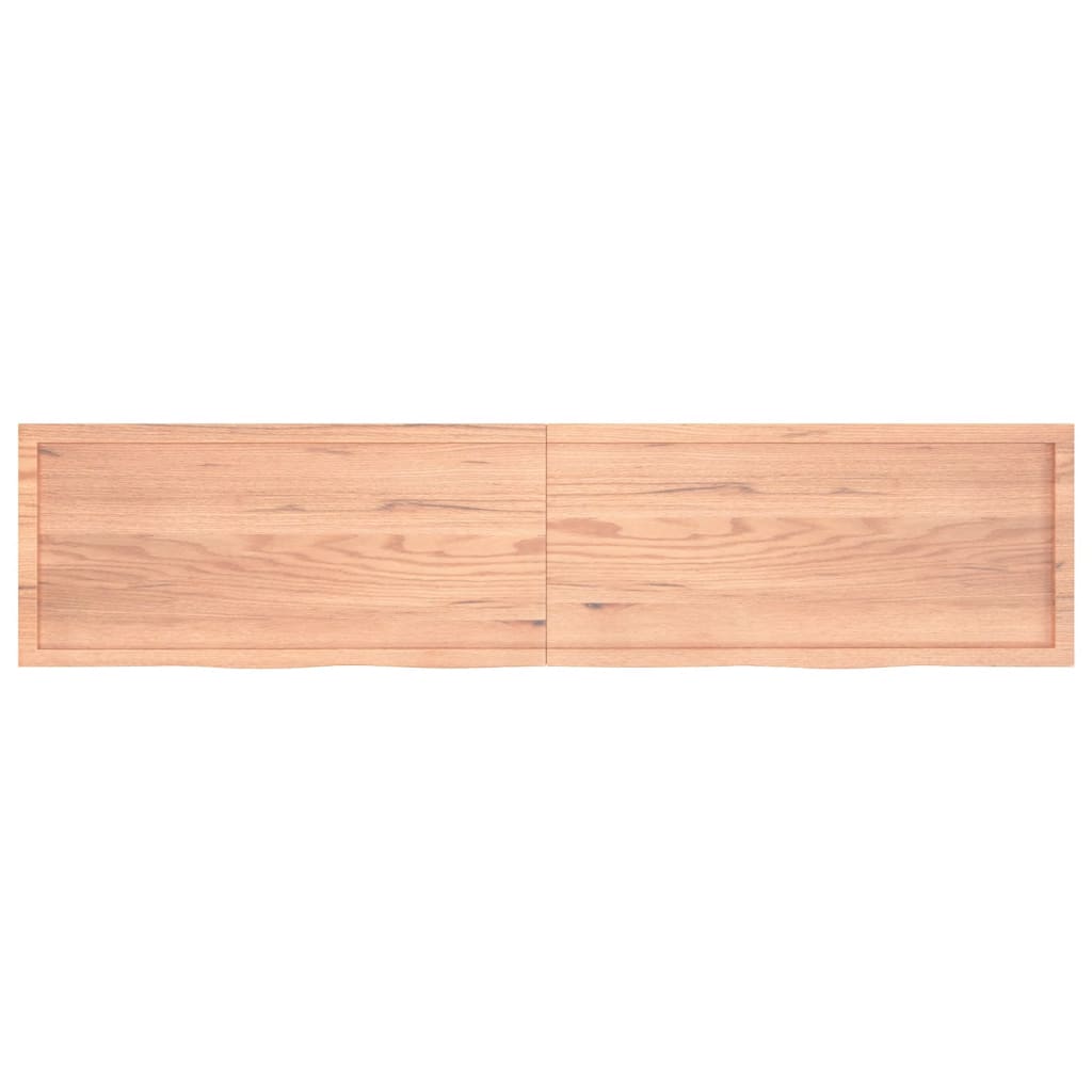 Wall Shelf Light Brown 220x50x(2-6) cm Treated Solid Wood Oak