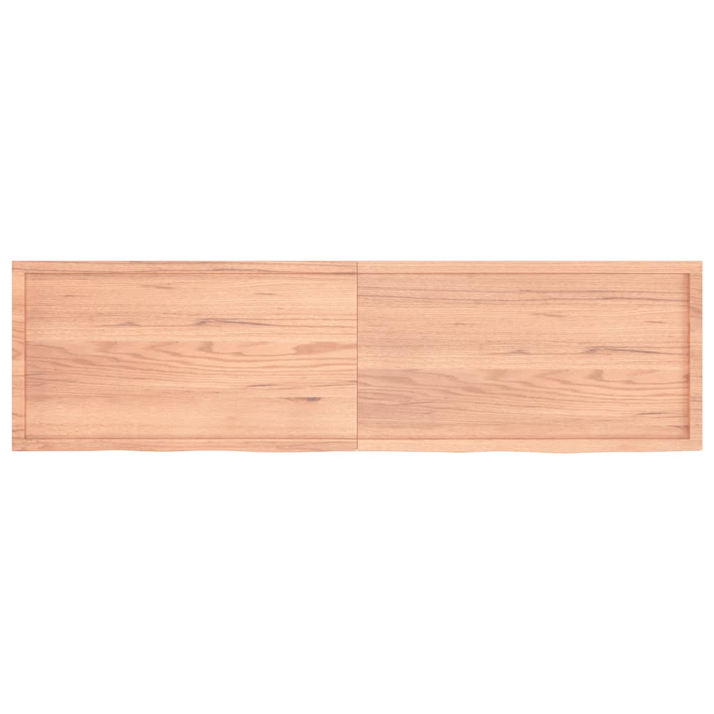 Wall Shelf Light Brown 220x60x(2-4) cm Treated Solid Wood Oak