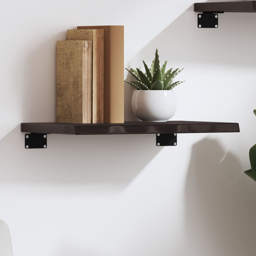 Wall Shelf Dark Brown 40x30x2 cm Treated Solid Wood Oak