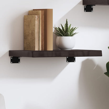 Wall Shelf Dark Brown 40x30x(2-4) cm Treated Solid Wood Oak