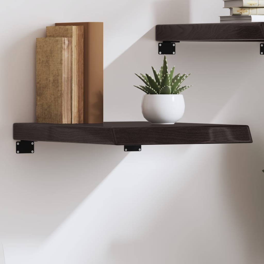 Wall Shelf Dark Brown 40x50x(2-6) cm Treated Solid Wood Oak