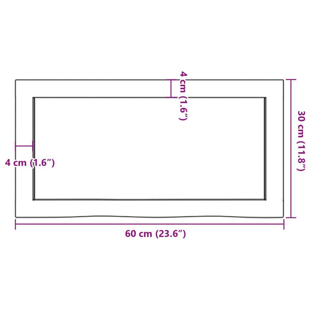 Wall Shelf Dark Brown 60x30x(2-4) cm Treated Solid Wood Oak