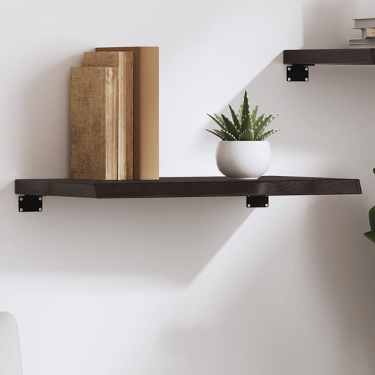 Wall Shelf Dark Brown 60x30x(2-4) cm Treated Solid Wood Oak