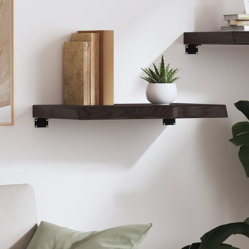 Wall Shelf Dark Brown 60x30x(2-6) cm Treated Solid Wood Oak