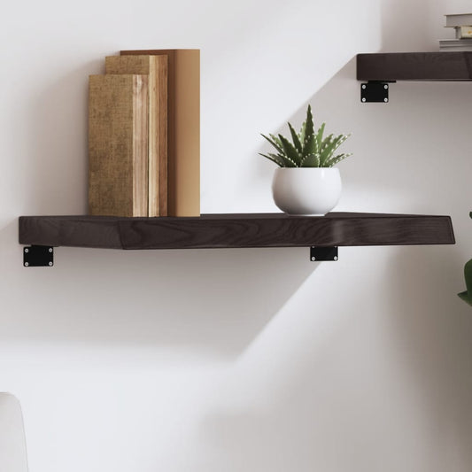 Wall Shelf Dark Brown 60x30x(2-6) cm Treated Solid Wood Oak