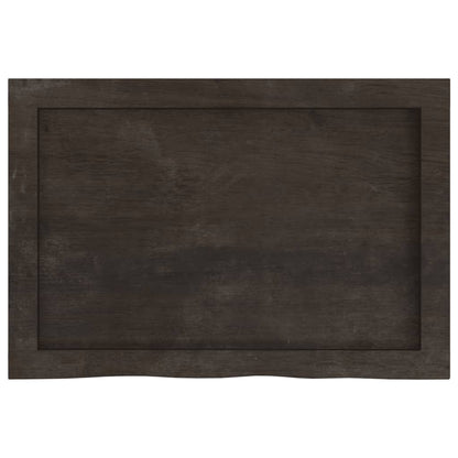 Wall Shelf Dark Brown 60x40x(2-6) cm Treated Solid Wood Oak