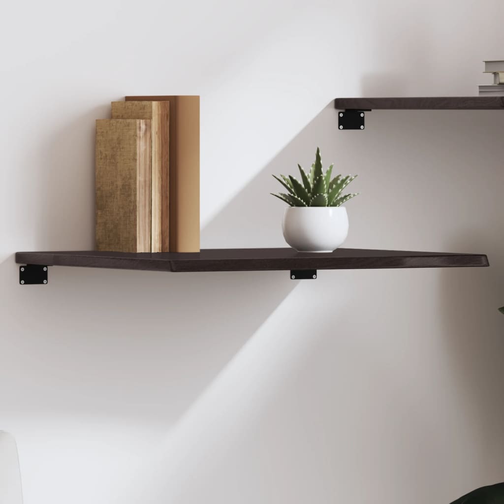 Wall Shelf Dark Brown 60x50x2 cm Treated Solid Wood Oak