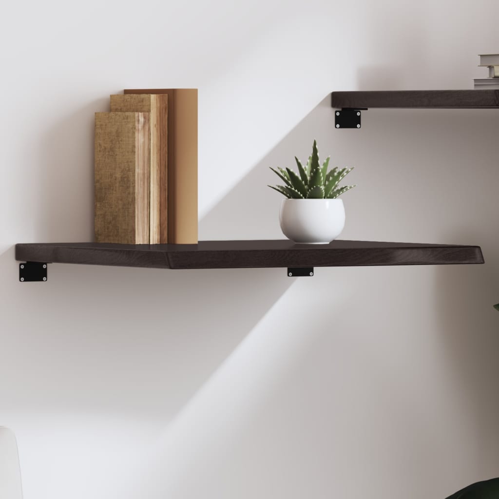 Wall Shelf Dark Brown 60x60x(2-4) cm Treated Solid Wood Oak