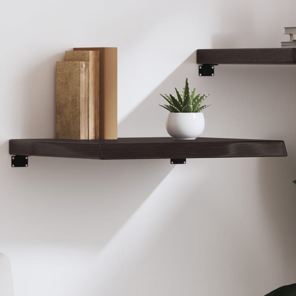 Wall Shelf Dark Brown 60x60x(2-6) cm Treated Solid Wood Oak