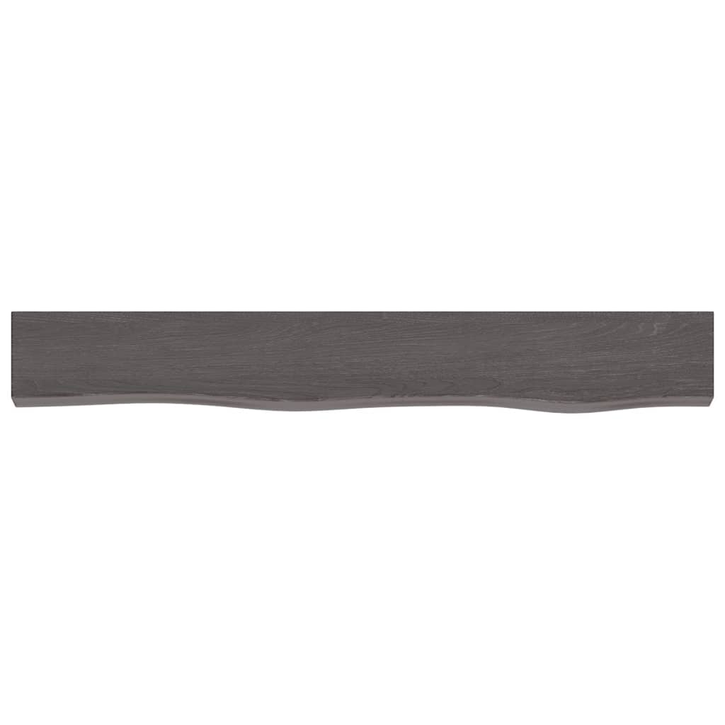 Wall Shelf Dark Brown 80x10x2 cm Treated Solid Wood Oak