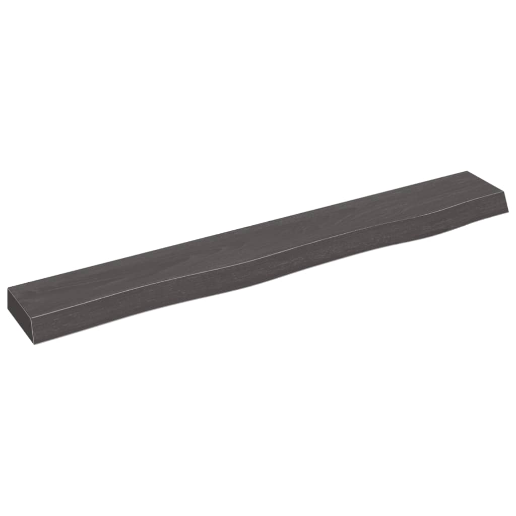 Wall Shelf Dark Brown 80x10x4 cm Treated Solid Wood Oak