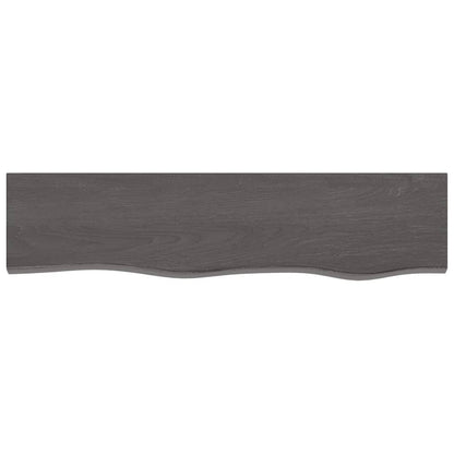 Wall Shelf Dark Brown 80x20x4 cm Treated Solid Wood Oak