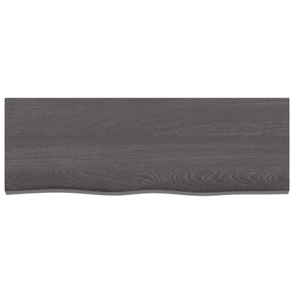 Wall Shelf Dark Brown 80x30x2 cm Treated Solid Wood Oak