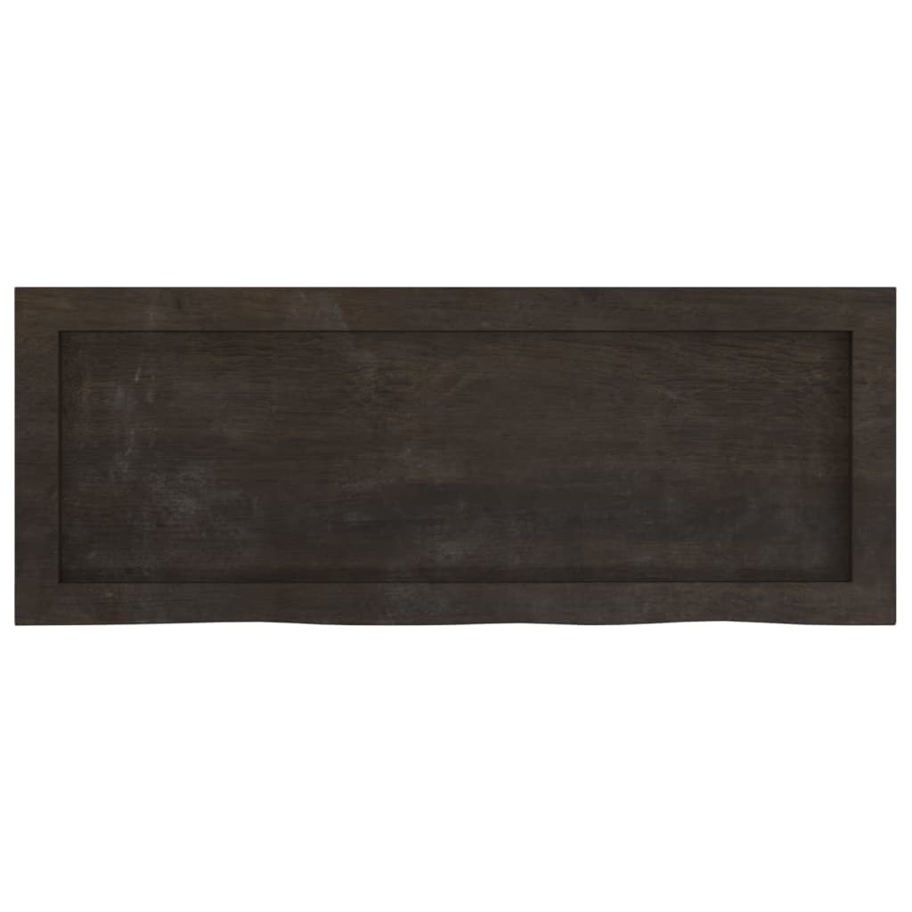 Wall Shelf Dark Brown 80x30x(2-6) cm Treated Solid Wood Oak