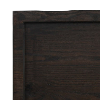 Wall Shelf Dark Brown 80x30x(2-6) cm Treated Solid Wood Oak