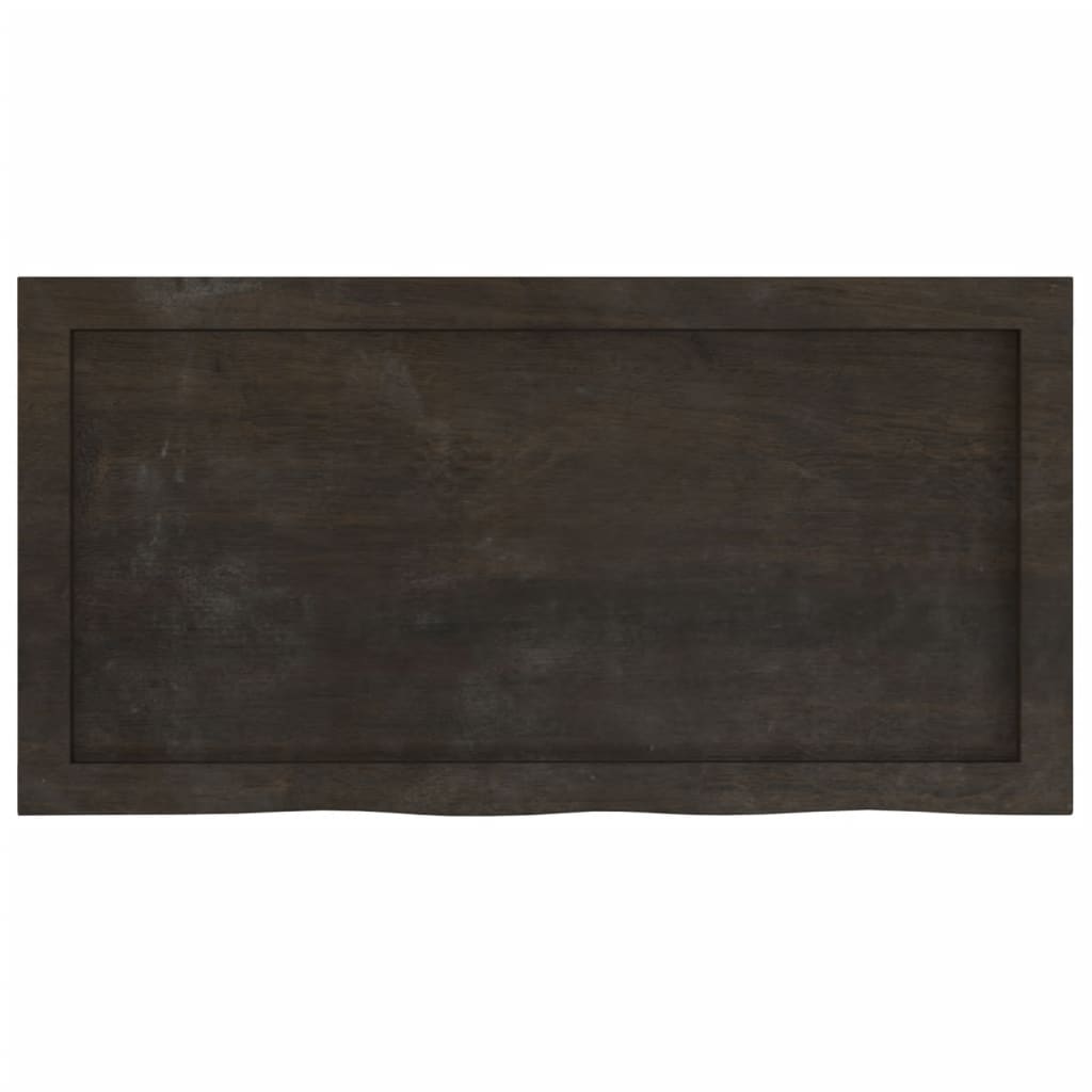 Wall Shelf Dark Brown 80x40x(2-4) cm Treated Solid Wood Oak