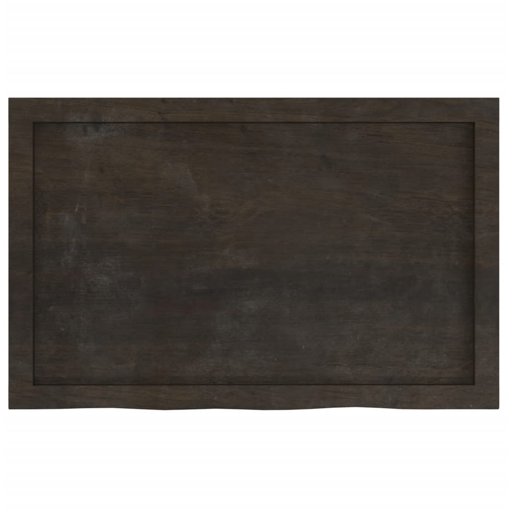 Wall Shelf Dark Brown 80x50x(2-6) cm Treated Solid Wood Oak