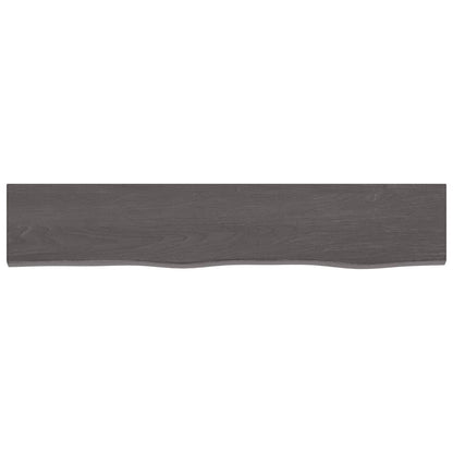 Wall Shelf Dark Brown 100x20x4 cm Treated Solid Wood Oak