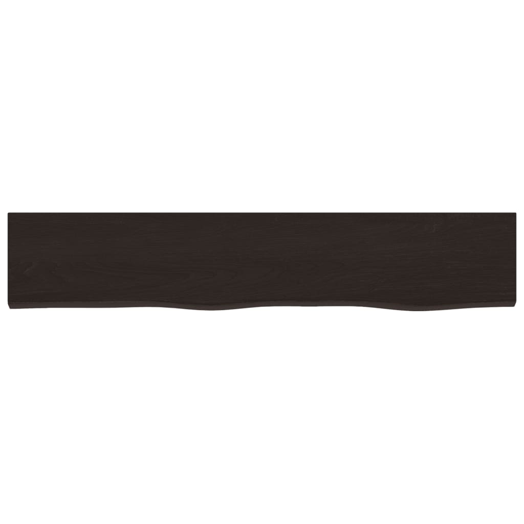 Wall Shelf Dark Brown 100x20x6 cm Treated Solid Wood Oak