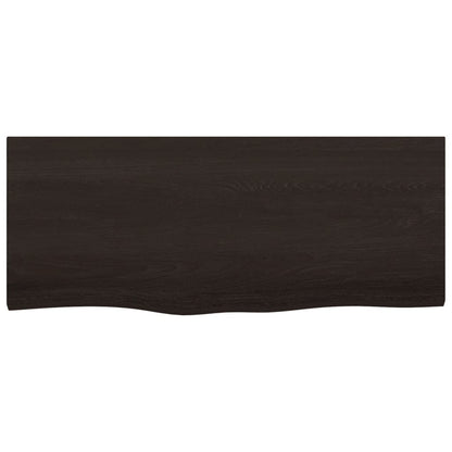 Wall Shelf Dark Brown 100x40x(2-4) cm Treated Solid Wood Oak