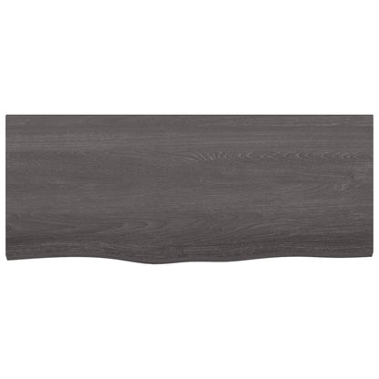 Wall Shelf Dark Brown 100x40x(2-6) cm Treated Solid Wood Oak