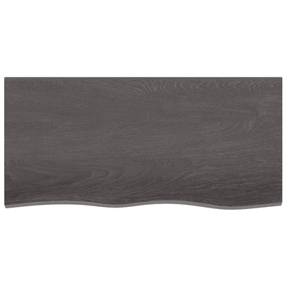 Wall Shelf Dark Brown 100x50x2 cm Treated Solid Wood Oak