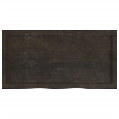 Wall Shelf Dark Brown 100x50x(2-4) cm Treated Solid Wood Oak